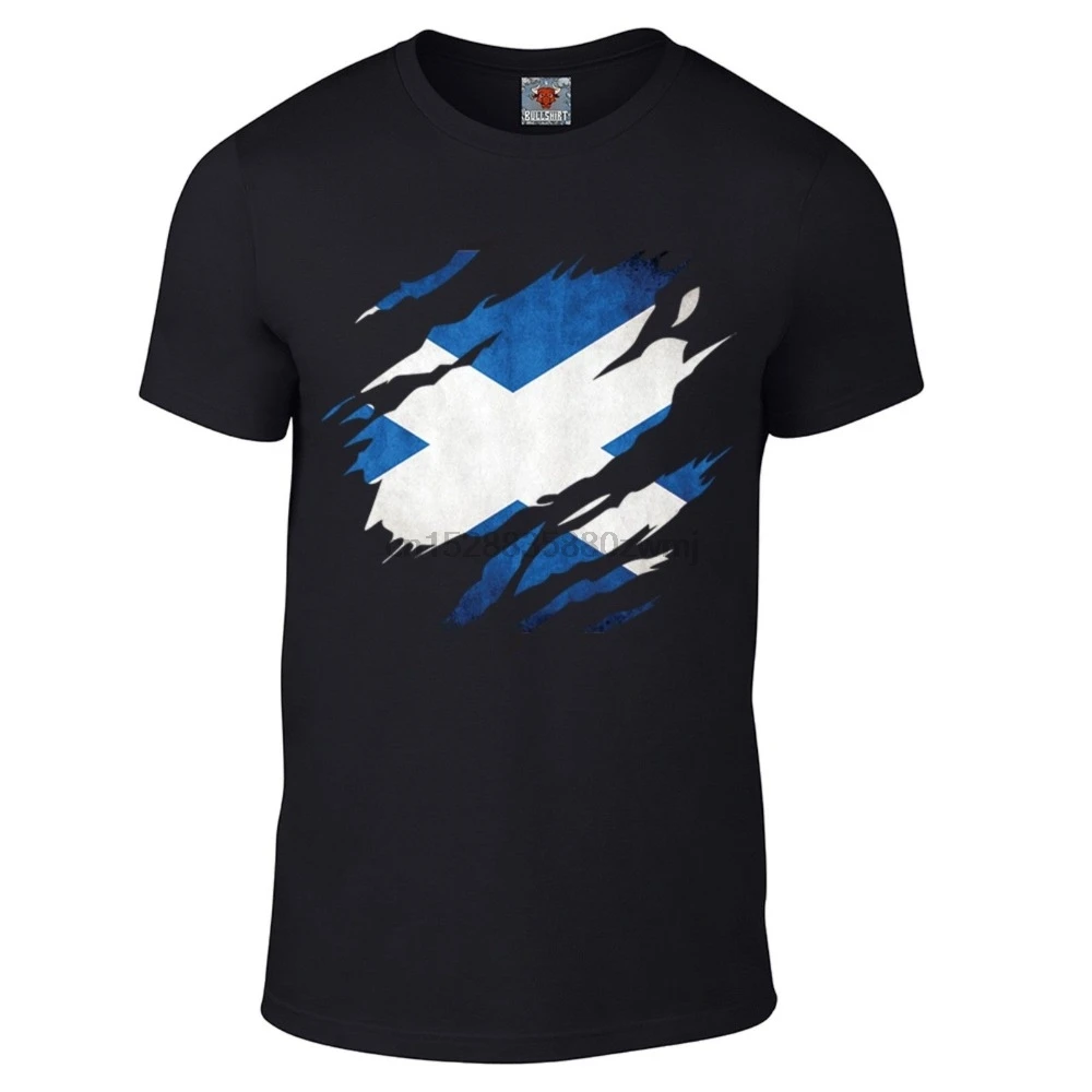 Torn Scotland Flag T-Shirt - Funny T Shirt Country Scottish Fashion Cool Sporter 2019 Summer Tops Tees Print Casual | Мужская одежда