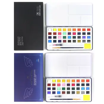 

36 Colors Foldable Portable Solid Pigment Watercolour Paint Essential Set for Artists Students