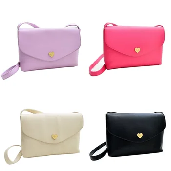 

1Pcs Messenger Bags Heart Leather Women Fashion PU Leather Shoulder Small Flap Crossbody Handbags Top Handle Tote Messenger Bags