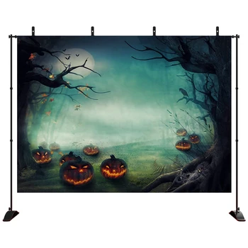 

Halloween Photography Backdrop Pumpkin Photo Background Light Green Wood Block Backdrops Photo for Children