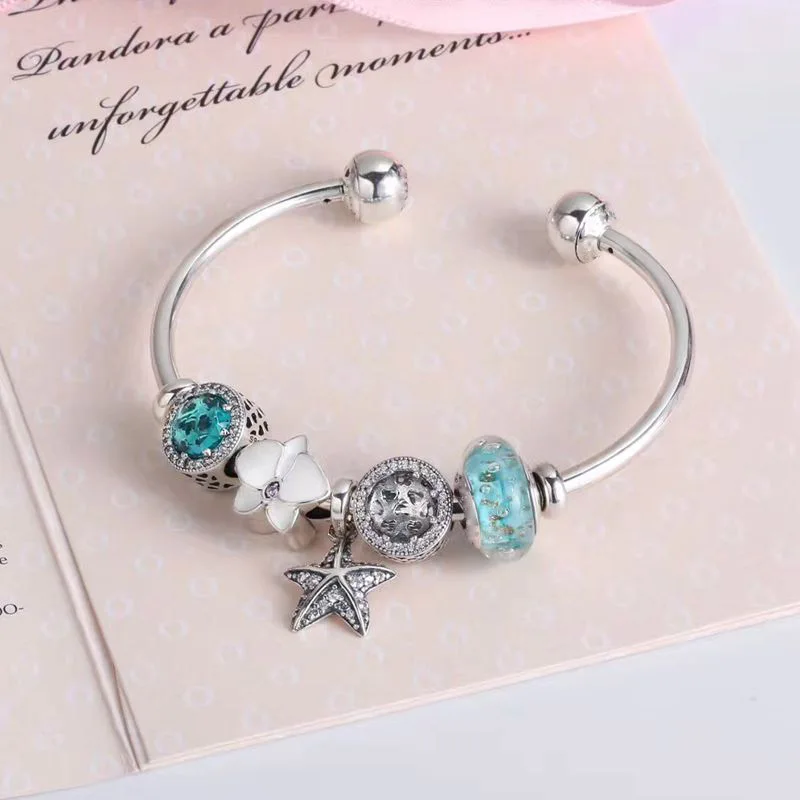 

Keris Store High Quality 1:1 100%925 Sterling Silver Green Beads Flower Bracelet Free Shipping