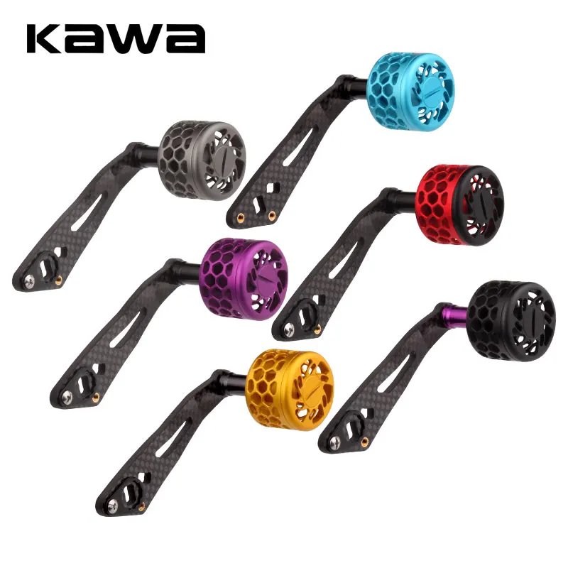 KAWA Fishing Reel Handle Carbon Fiber Suit For shimano Daiwa Bait Casting  Reel Hole size 8x5mm and 7*4mm Together Single Handle