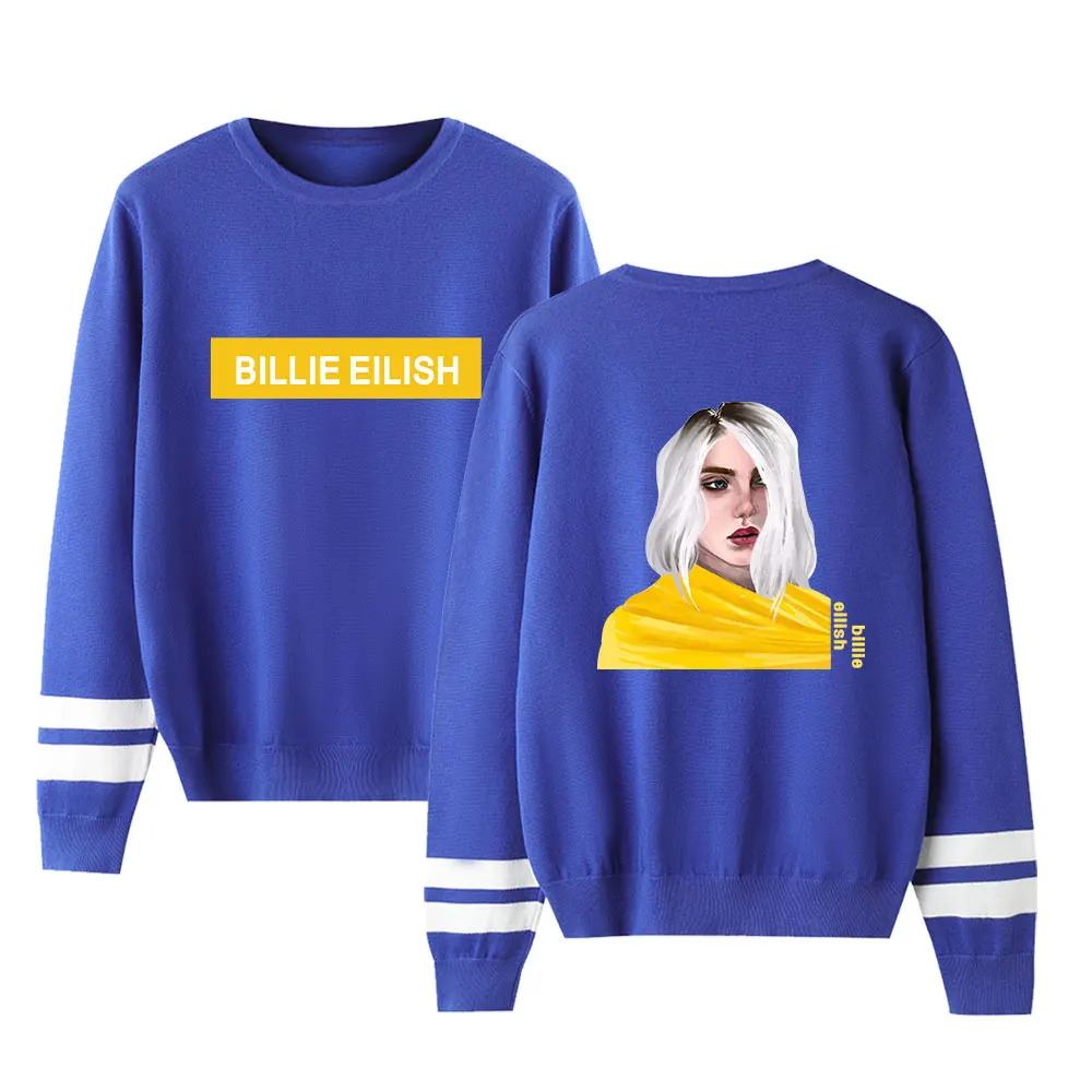 Весенне-осенние вязаные свитера с круглым вырезом Billie Eilish, подходящие популярные мужские и женские свитера, Мужская и Женская Удобная