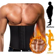 Homens cintura trainer espartilho neoprene corpo shaper barriga cinto de controle sauna cinta de emagrecimento fitness suor shapewear para queimador de gordura