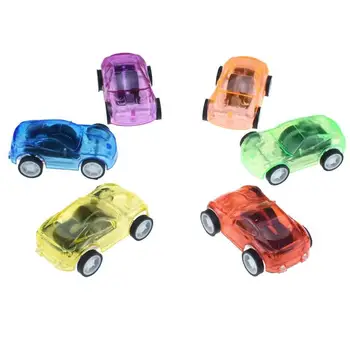 

1/6pcs New Mini Cartoon Transparent Car Model Pull Back Plastic Vehicle Cars Toys Children Kid Presents Random Color