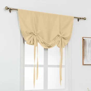 

Curtain Short Thermal Insulated Blackout Roman Blinds Solid Decoration Drapes Home Double Sided Window Modern Tie Up Bedroom
