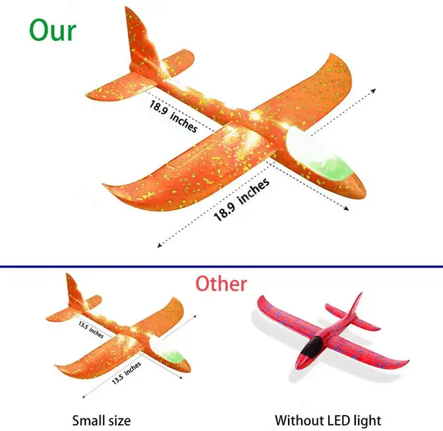 48CM Hand Throw Flying Glider Planes Foam Plane Kid toys Model Glider airplane Kids Gift Toy Free Fly Plane Toys 6
