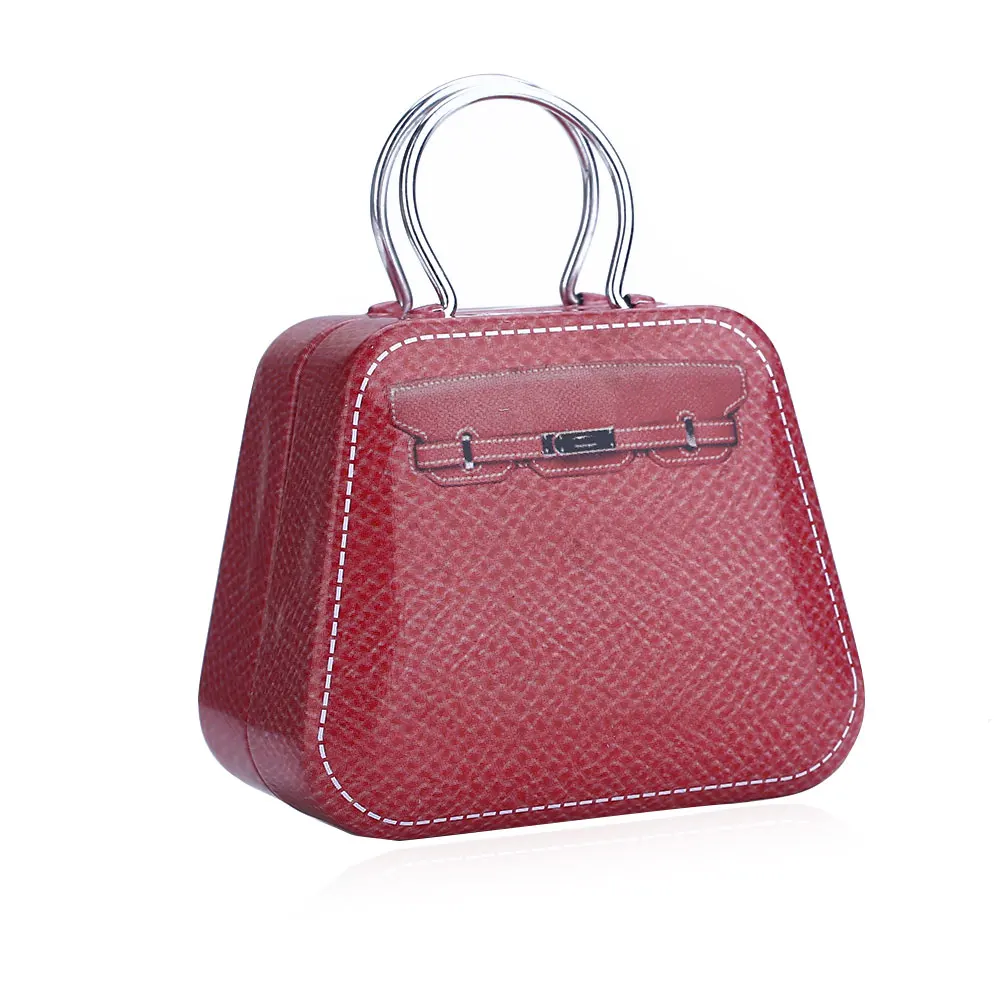 Rose red bag Микро ящики для хранения мини железная банка железная коробка мини прямоугольная железная жестяная бижутерия брелок для сладостей - Цвет: Rose red bag
