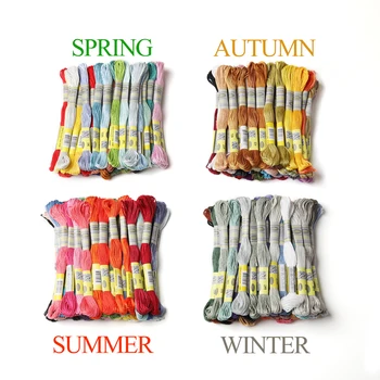 

Seasons Sets Smooth Cotton Embroidery Floss 40 Different Colors per Pack 8.7Yards Cross stitch 6 strands Ture Egyptian Cotton