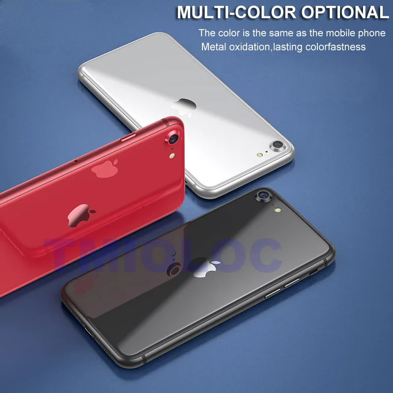 Защитное стекло для камеры iPhone SE 2020 + металлическое кольцо защиты объектива чехол