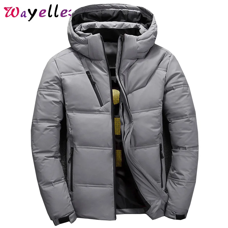 Пуховое пальто с капюшоном, мужская куртка-пуховик, парка для мужчин, теплое толстое пальто с капюшоном, зимнее пальто, Мужская короткая пуховая куртка, пальто, верхняя одежда