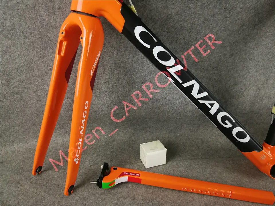 Оранжевый черный T1100 UD матовый-глянцевая Colnago C64 дороги углерода рамы велосипеда комплект с 48/50/52/54/56 см 12 видов цветов для выбора