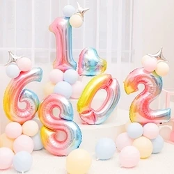 

40 inch Gradient Big Number Foil Balloons 0 1 2 3 4 5 6 7 8 9 years Old Baby 1st Happy Birthday Party Decoration Large Balons