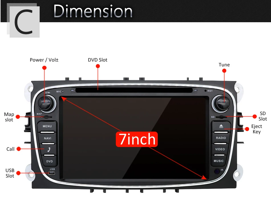 Eunavi 2 din Android 9,0 автомобильный DVD мультимедийный плеер для FORD Focus Mondeo S-MAX C-MAX Galaxy 4G 64G радио 2din gps Navi Стерео ПК