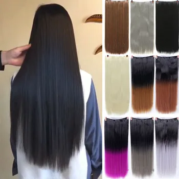 

DIANQI 24 "5clip long straight clip female hair clip in black brown hair extensions high tempreture synthetic hair piece