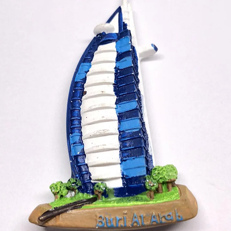 Dubai Tourist Souvenir 3D Resin Refrigerator Stickers Magnet Stone Stickers Fridge Magnets Home Decoration Accessories - Цвет: 3