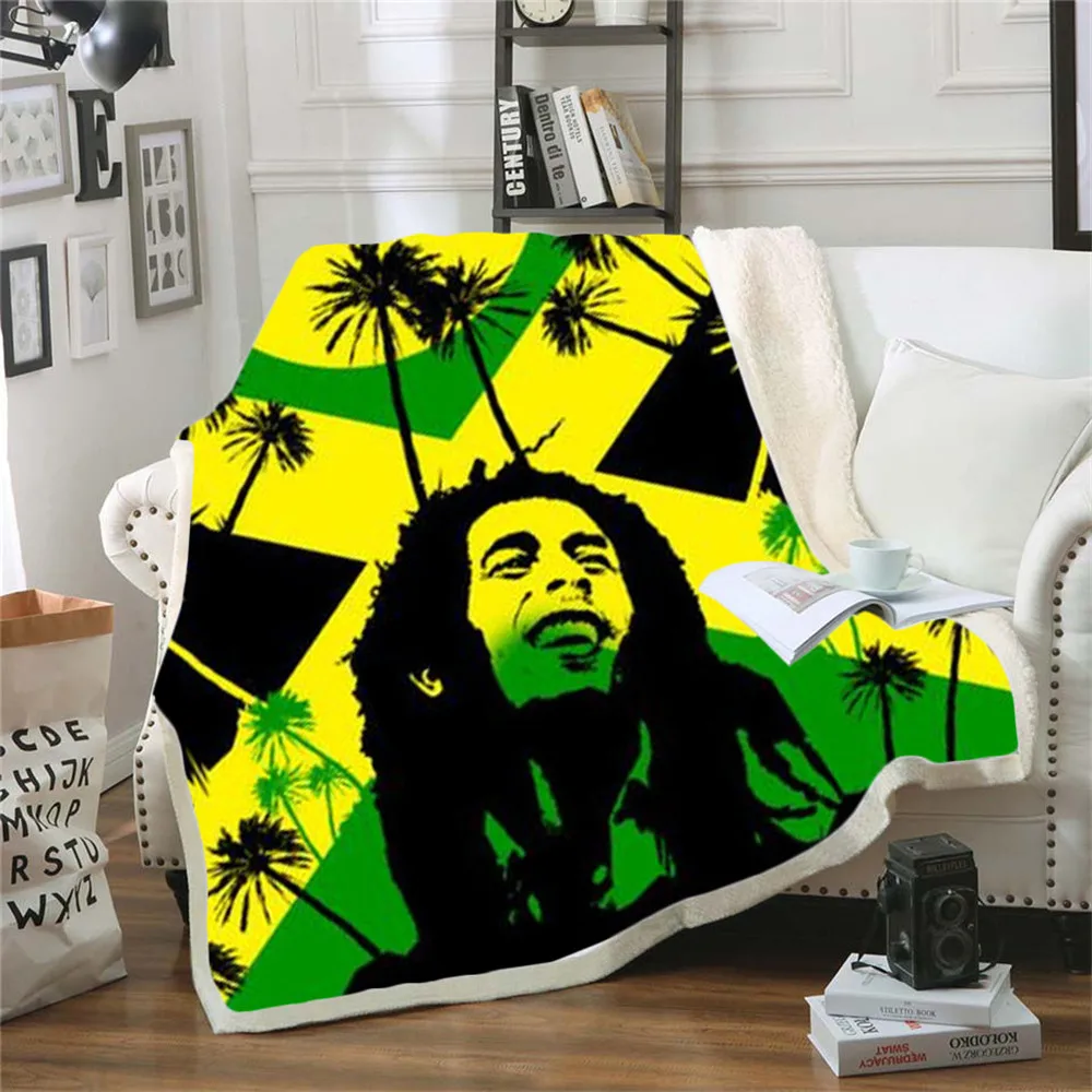 Покрывало для кровати Reggae Singer Bob Marley облегающее покрывало одеяло дивана кресла