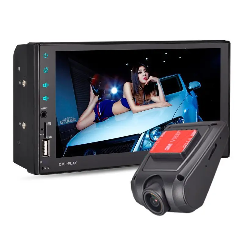 

Car MP5 2din stereo receiver Apple Phone CARPLAY HD DVR Driving recorder 1024*600 fm radio transmissor bluetooth 7701CM 7 inch