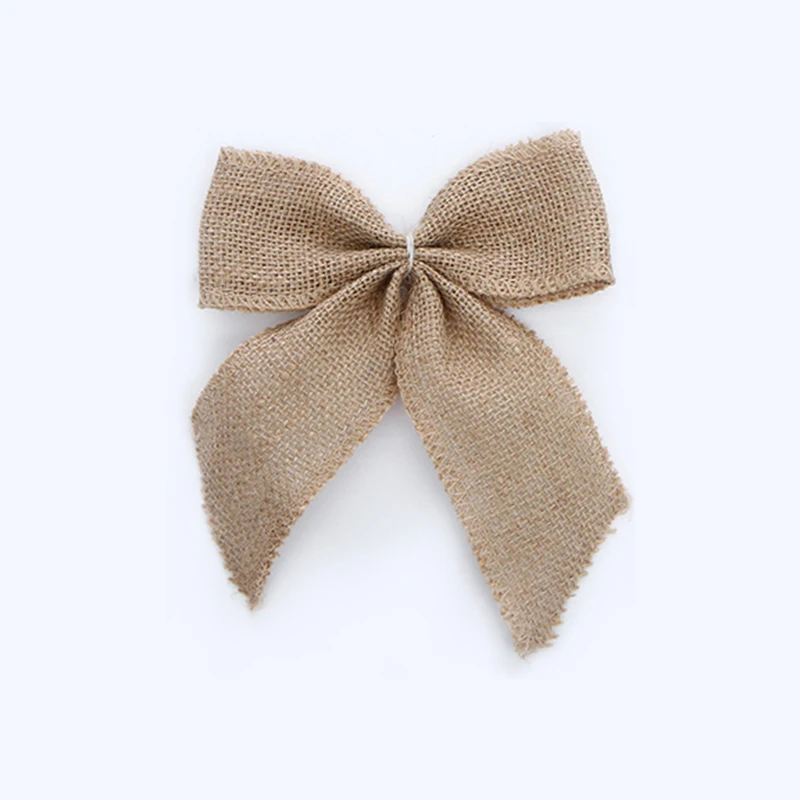 Винтажные натуральные джутовые банты из мешковины с кружевной лентой украшения