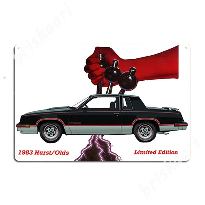 

1983 металлические знаки Hurst Old бляшки Настенная роспись для барной пещеры создание жестяных знаков плакаты