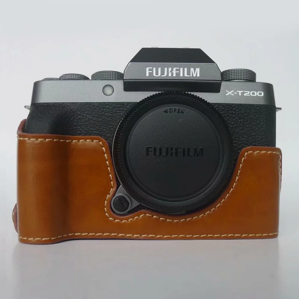 Leather Protector Half case Grip strap for Fujifilm Fuji X-T100 XT100 Camera X-T200 XT200 