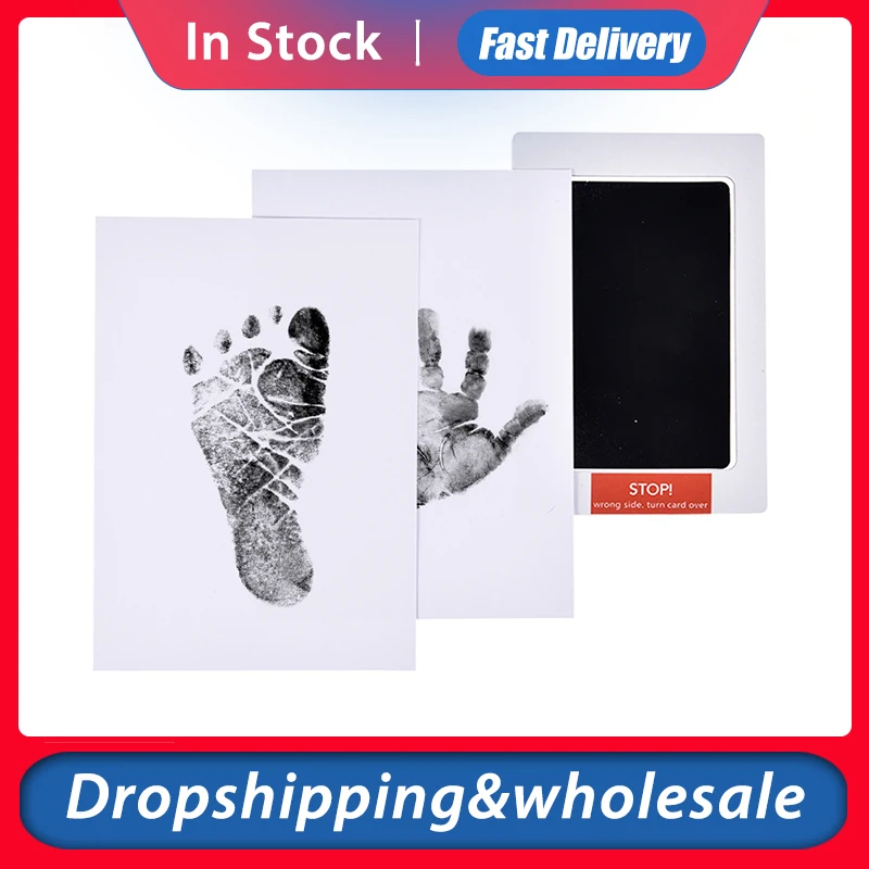 Huellas de bebé huella almohadillas de tinta para mascotas huellas recuerdo caja de seguridad no tóxico almohadillas de tinta Kits para el bebé al por mayor Dropshipping. Exclusivo.
