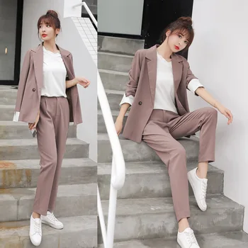 

2020 Autumn New Korean Fashion Small Suit Jacket Temperament Commuting Professional Suit Suit Pants Two-piece Suit Female