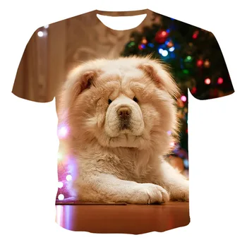 

2020 summer new men's and women's 3d printing animal cute dog casual T-shirt short sleeve top xxs-6XL