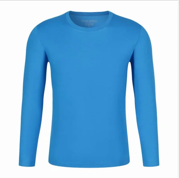

Combed cotton round neck blank T-shirt autumn and winter activities overalls long sleeves 1254