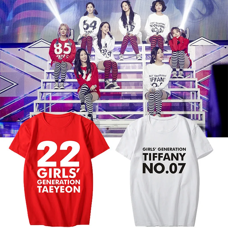 

Girl'S Era Ten Anniversary Holiday Night Concert Related Products Celebrity Style Short Sleeve T-shirt Men And Women Should Aid