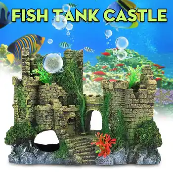 

Hill Pavilion Rockery Landscaping Fish Tank Castle Artificial Resin Fish Tanks Ruins Aquarium Home Decor 19 x 8 x 14.5cm