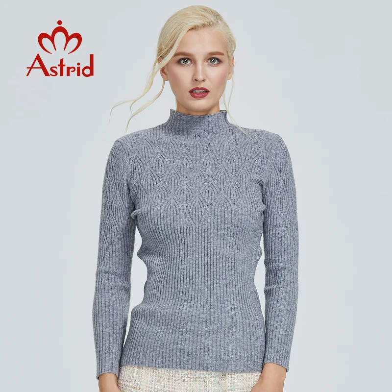 Astrid 2021 осень Новое поступление свитер для женщин топ-бежевую клетку тонкий