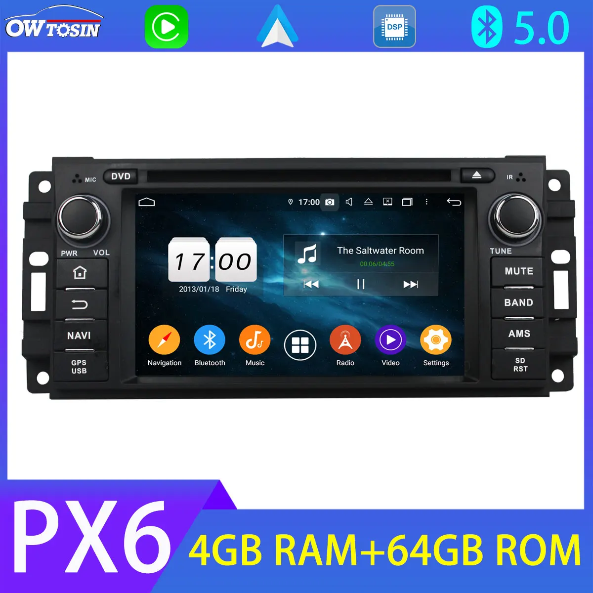 Android 10 0 Bluetooth 5 PX6 4G + 64G SIM для Jeep Wrangler Chrysler Dodge Avenger Challenger GPS Радио CarPlay DSP Parrot BT |