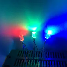 50pcs RGB 255 Rectangular LED Diodes Clear LED Brightness Cathode Square 2X55mm Red Green Blue Light Emitting Diodes DIY Diodo