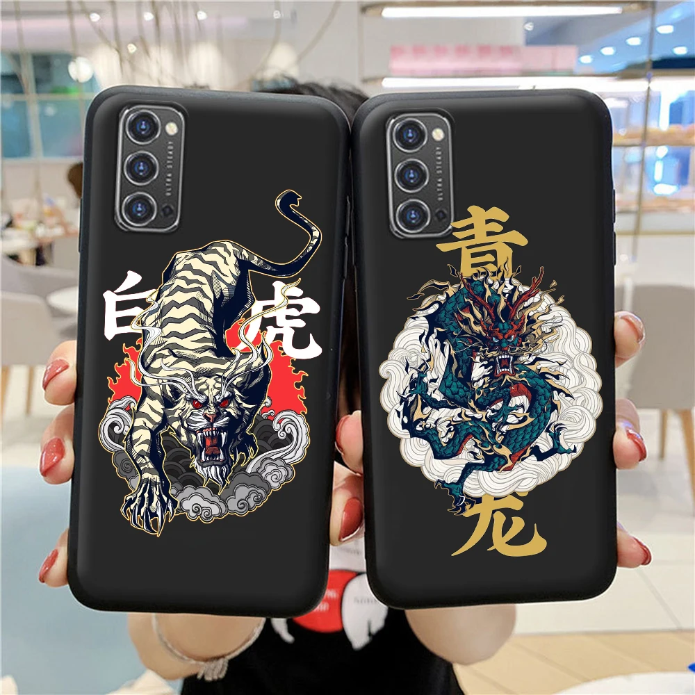 

PUNQZY Tiger Dragon Animal Soft TPU Phone Case For Samsung A50 A70 S20U S10 S11 S9 S8 S10E S20 PLUS A30 A51 Chinese Style Case