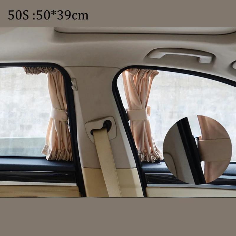 

2Pcs Auto Car Curtain Side Window Sun Shade Windshield Sunshade Shield Visor Black Net Curtain UV Heat Block Protection curtain