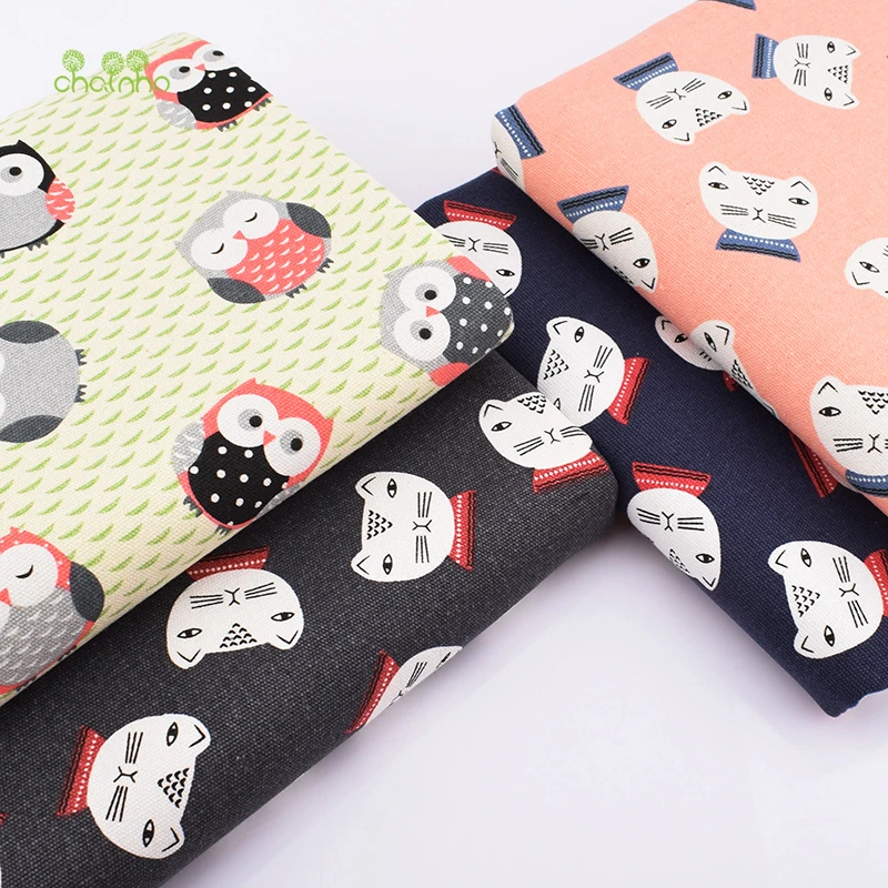 Chainho,Polyster Canvas Fabric,DIY Sewing Quilting Material,Cloth For Table,Sofa Cover,Cushion,Curtain,Bag,3 Sizes,15CF24