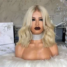 Новые женские светлые парики Короткие вьющиеся волнистые синтетические волосы высокая температура волокна полные парики WSH99