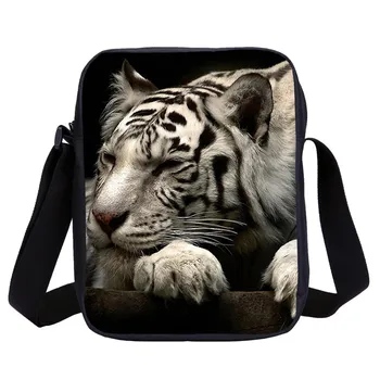 

Mini Crossbody Bags For Boys Girls Cool Animal White Tiger 3D Printing Messenger Bags Kids Sling Bags Shoulder Bag Sac A Main