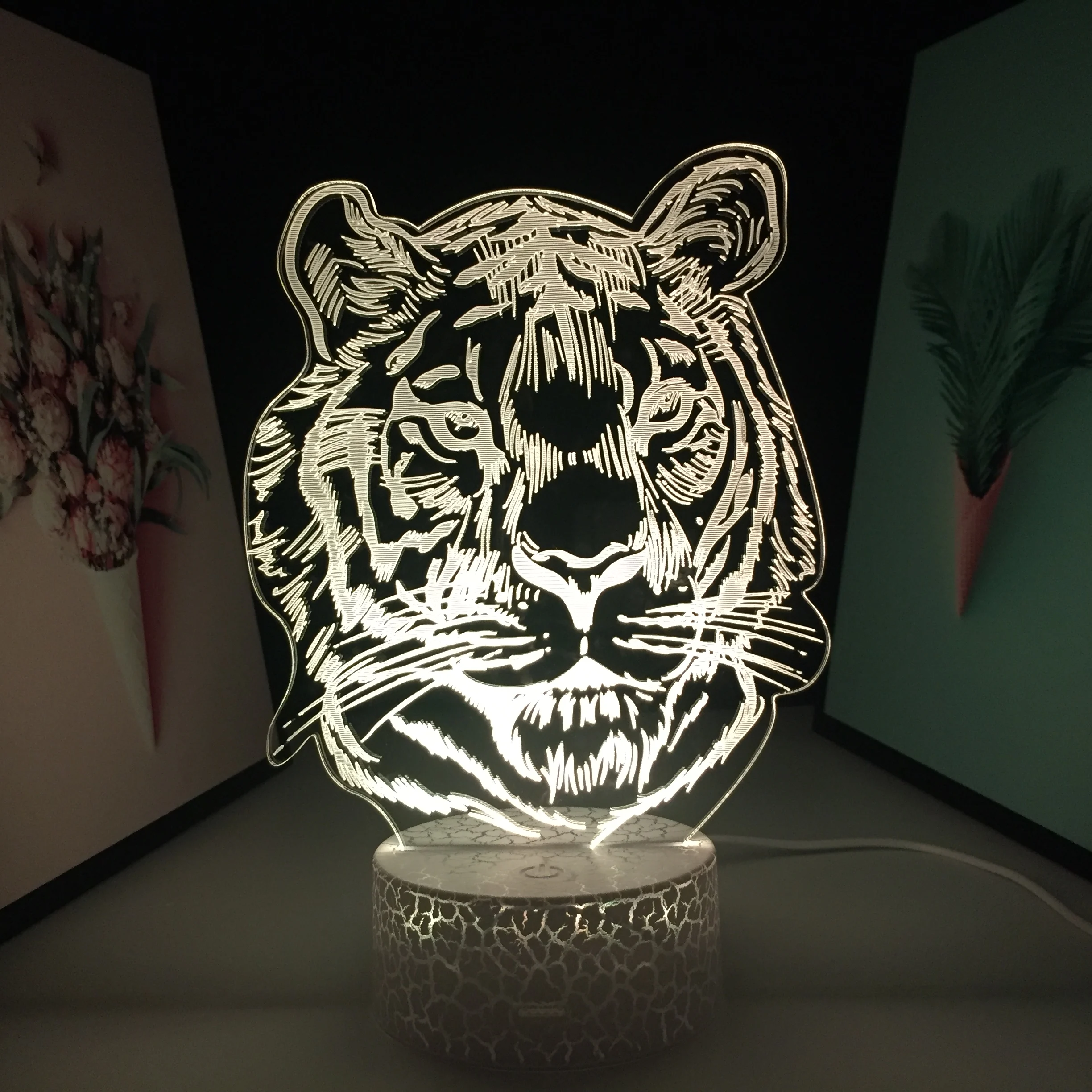 3D Illusion Table Lamp Animal Series Light for Kids Bedroom Decoration Nightlight LED RGB Touch Sensor Night | Освещение