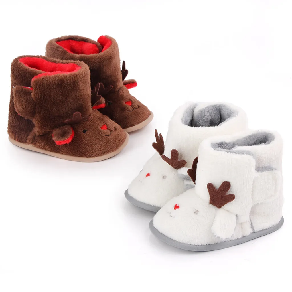 

Christmas elk baby shoes Infant Girls Christmas Indoor Soft-Soled Princess Shoes Baby Walking Shoes Winter warm cotton shoes M5