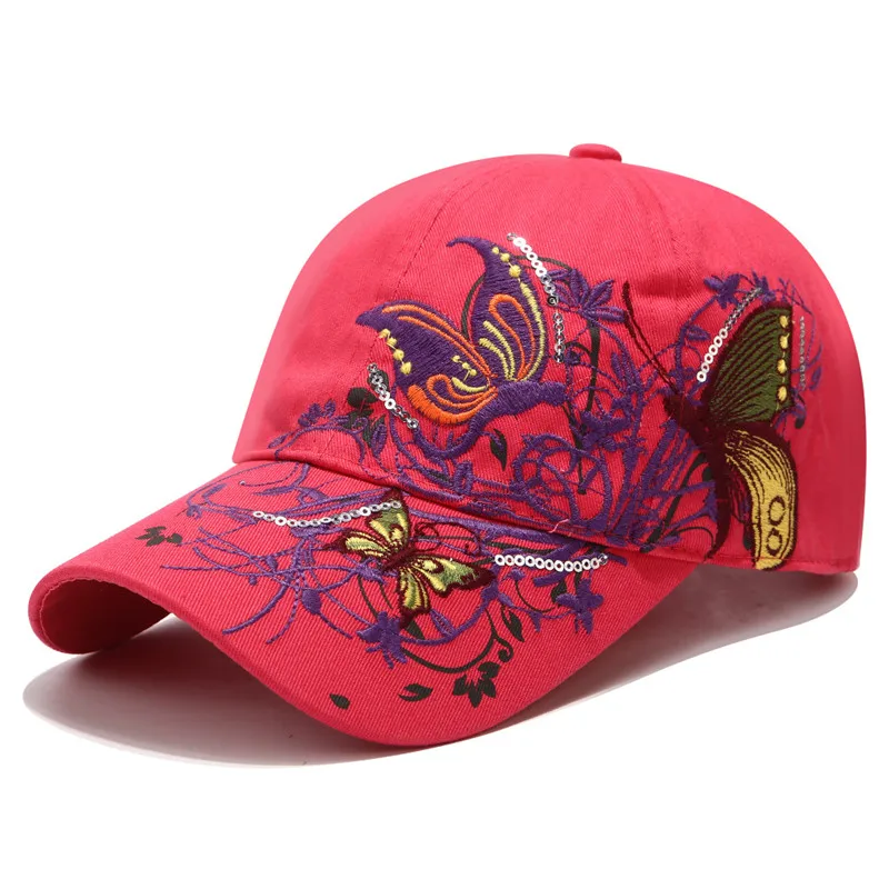 Женская Летняя шляпка новые наклейки Вышивка Цветы бейсболки кепки изогнутый козырек 2018 женские уличные дышащие модные кепки