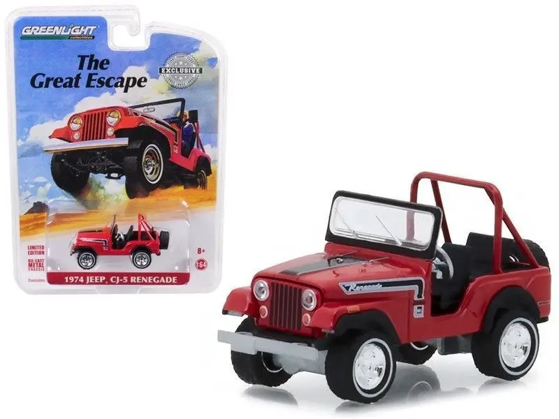 Игрушечный автомобиль Зеленый светильник 1:64 1974 J eep Renegade Escape игрушечный из сплава