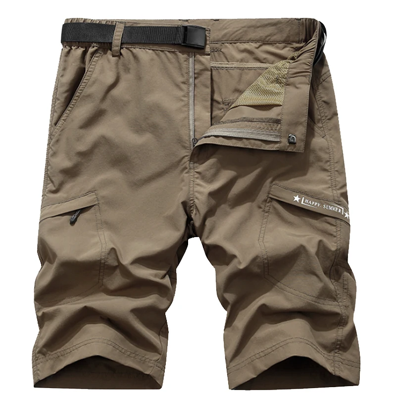Khaki Mountainskin мужские летние быстросохнущие походные шорты для спорта на открытом воздухе дышащие треккинговые Кемпинг Рыбалка бег мужские брюки VA603 - Цвет: Khaki