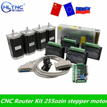 

CNC Router Kit 4 Axis,4pcs Nema23 stepper motor + DM542 driver+ MACH3 DB25 interface board+ 1 power supply 350w 24v