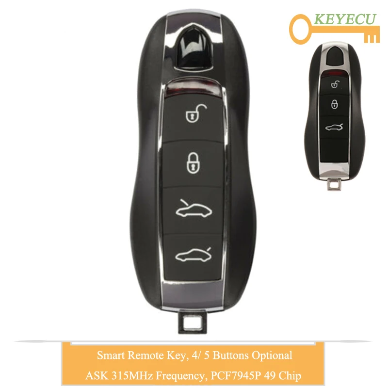 KEYECU Keyless-Go/полуинтеллектуальный дистанционный Автомобильный ключ для Porsche Cayenne