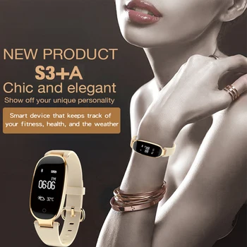 

S3plus Waterproof Lady Women Ladies Heart Rate Monitor Fitness Tracker Smart Watch watches smartband for Android IOS