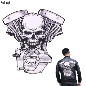 

Pulaqi Motorcycle Biker Iron On Embroidered Patches For Clothes Stripes Punk Rock Hippie Stickers Applique Ironing Patch Badges