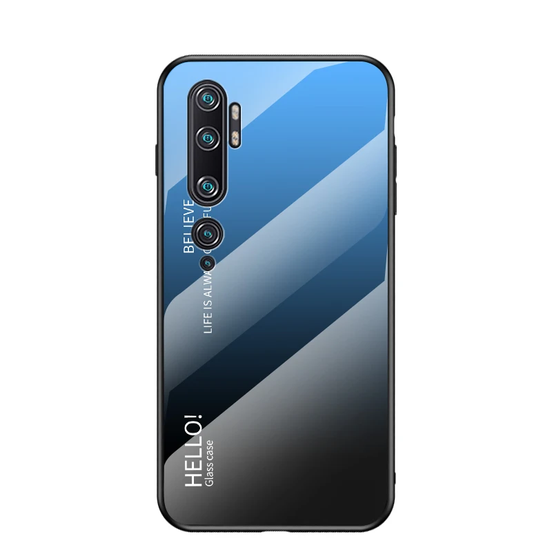 Чехол из закаленного стекла с градиентом для Xiaomi Redmi Note 8 T, мягкая силиконовая рамка, Жесткий Чехол для Redmi Note 8T Coques - Цвет: Blue