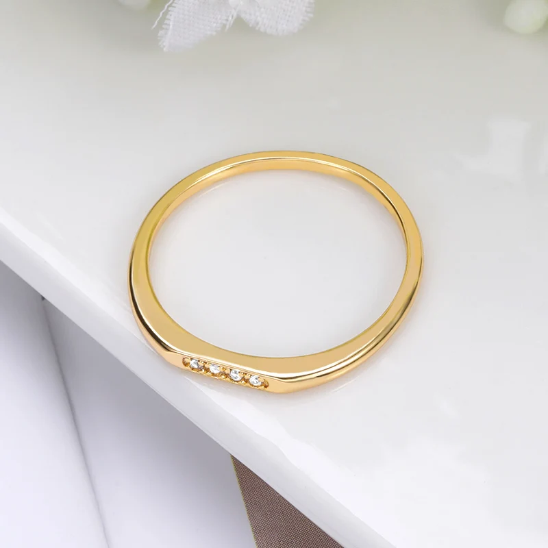 Four Small Zircon Couple Glisten Stainless Steel Finger Rings Women Wedding Jewelry wedding rings finger rings fashion rings zircon rings fashion ring couple rings stainless steel rings metal rings